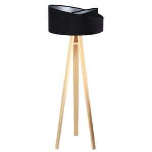 Czarno-sosnowa asymetryczna lampa stojąca - EXX252-Diora