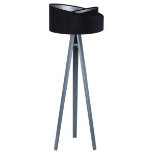 Czarno-antracytowa welurowa lampa stojąca - EXX252-Diora
