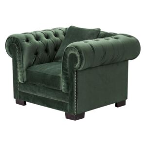 Fotel Chesterfield Classic, zielony, 118x96x36 cm