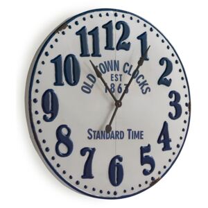 Biały zegar ścienny Geese Standard, Ø 90 cm