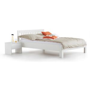 Łóżko drewniane z zagłówkiem Paul biały