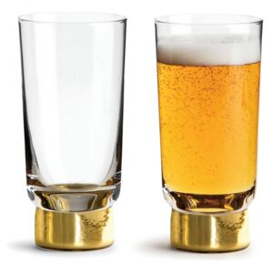 Zestaw pozłacanych szklanek do piwa, 2szt., 0,33 l, wys. 14,5 cm