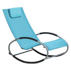 Krzesło ogrodowe niebieskie tekstylne bujane Alloro