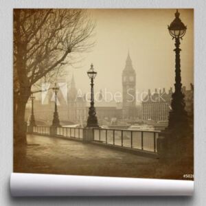 Fototapeta Vintage Retro zdjęcie Big Bena - Houses of Parliament (Londyn)