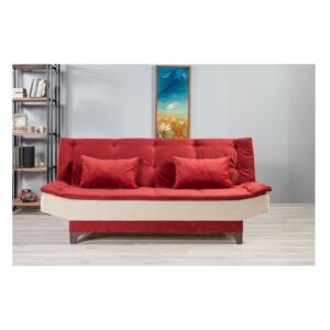 Czerwono-biała sofa rozkładana Ersi