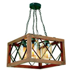 Lampa wisząca z drewna grabu Zikzak Kare