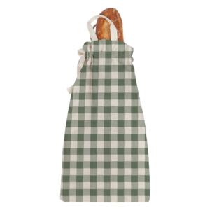 Materiałowa torba na pieczywo Linen Couture Linen Bread Bag Green Vichy