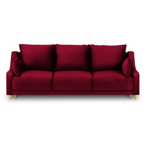 Czerwona sofa rozkładana ze schowkiem Mazzini Sofas Pansy, 215 cm