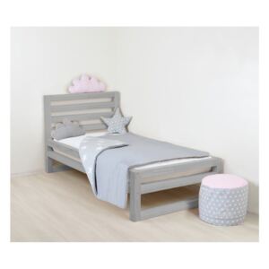 Dziecięce szare drewniane łóżko 1-osobowe Benlemi DeLuxe, 160x70 cm