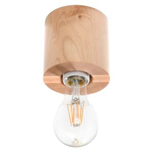 SOLLUX Oryginalny Plafon SALGADO Kolor Naturalne Drewno Nowoczesny Styl Loft Lampa Sufitowa Drewniana Widoczna Żarówka E27 Oświetlenie LED