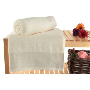 Zestaw 2 kremowych ręczników kąpielowych Patricia, 90x150 cm