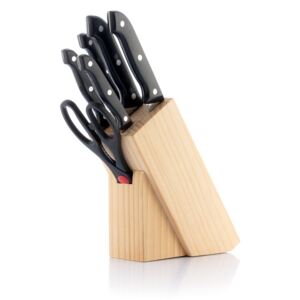 Zestaw 5 noży ze stali nierdzewnej i nożyczek z blokiem InnovaGoods Classic