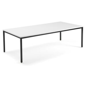 Stół konferencyjny MODULUS, 2400x1200 mm, 4 nogi, czarna rama, biały