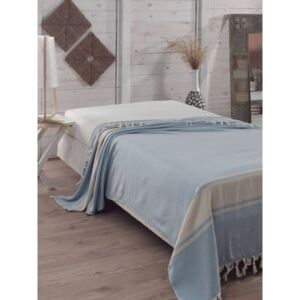 Jasnoniebieska bawełniana narzuta na łóżko Elmas Light Blue, 200x240 cm