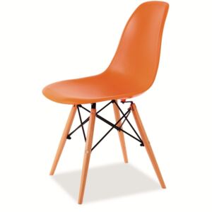Krzesło ENZO pomarańczowe plastikowe w stylu skandynawskim SIGNAL