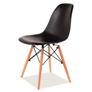 Krzesło ENZO czarne z tworzywa w stylu skandynawskim SIGNAL