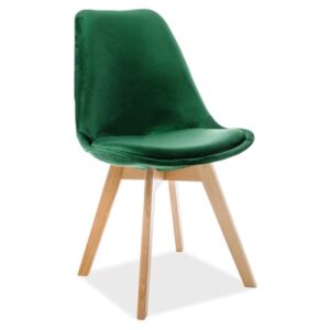 Krzesło DIOR VELVET zielone/buk ☞ Kupuj w Sprawdzonych i wysoko Ocenianych sklepach