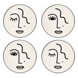 Zestaw 4 porcelanowych podkładek Sass & Belle Abstract Face