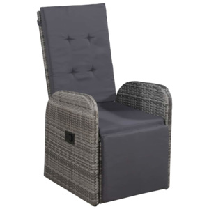 Krzesło ogrodowe z poduszką, polirattanowe, czarne