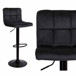Krzesło barowe ARAKO VELVET aksamitne czarne