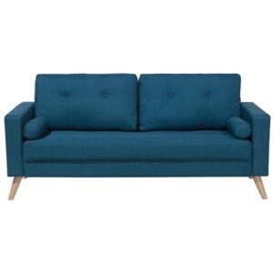Sofa dwuosobowa tapicerowana ciemnoniebieska KALMAR
