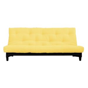 Sofa rozkładana z jasnożółtympokryciem Karup Fresh Black