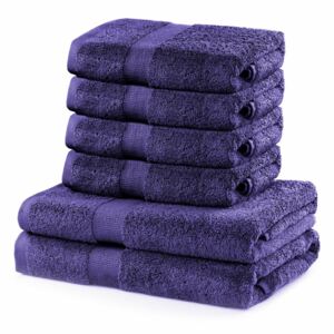 DecoKing Zestaw ręczników Marina fioletowy, 4 szt. 50 x 100 cm, 2 szt. 70 x 140 cm