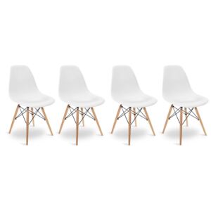 4 Krzesła Skandynawskie - Lano - Białe Em-01