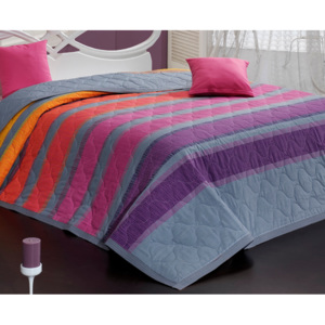 Carbotex narzuta na łóżko Elle fioletowa 220x240 + 2x 40x40 cm