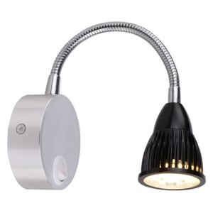 Lampa ścienna do sypialni srebrna Candellux DINO LED 21-43733