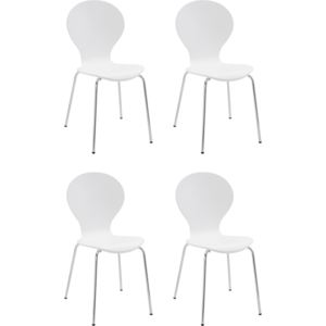 Zestaw 6 białych krzeseł w minimalistycznym, ponadczasowym designie
