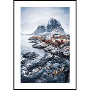 Plakat wioska rybacka w Norwegii