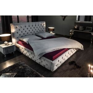 (2728) PARIS Luksusowe łóżko 160x200cm szary aksamit