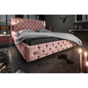 (2859) PARIS Luksusowe łóżko 160x200cm różowy aksamit