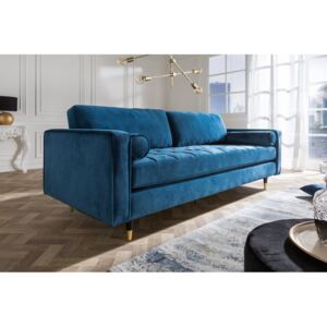 (2693) COSY VELVET nowoczesna sofa niebieska aksamitna 225cm
