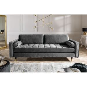 (2725) COSY VELVET nowoczesna sofa szara aksamit 225cm