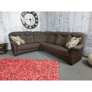(2450) SANTE skórzana sofa narożna brązowa