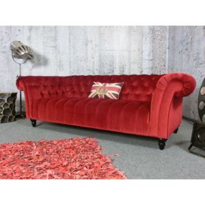 (2473) CANYON Luksusowa sofa Chesterfield czerwona