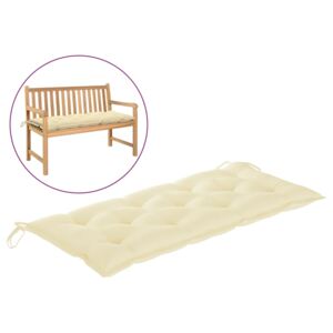 Poduszka na ławkę ogrodową, biała, 120x50x7 cm, tkanina