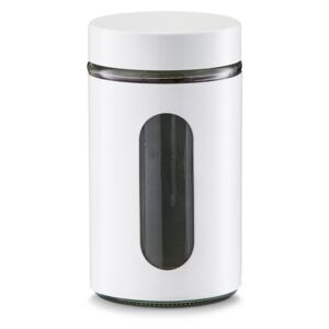 Pojemnik do przechowywania sypkich produktów spożywczych, szklany, 900 ml, biały, ZELLER